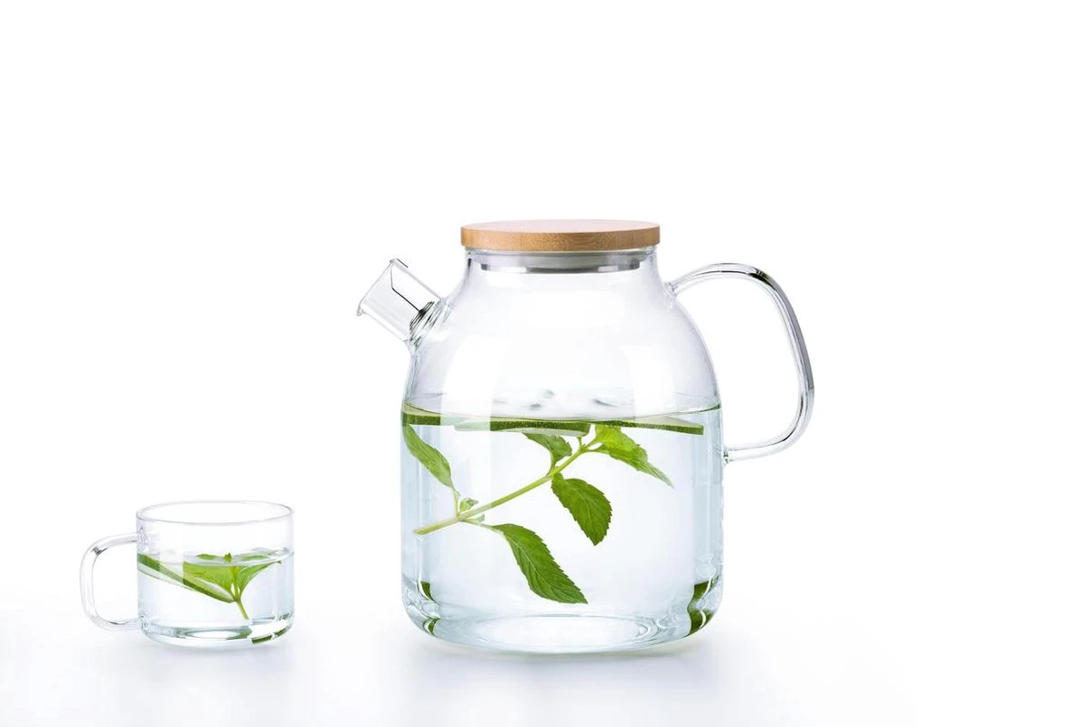 S091 Glazen Theepot Met Bamboedeksel - 1600 Ml - Samadoyo 4 S091 Glazen Theepot Met Bamboedeksel - 1600 Ml - Samadoyo - Afbeelding 4