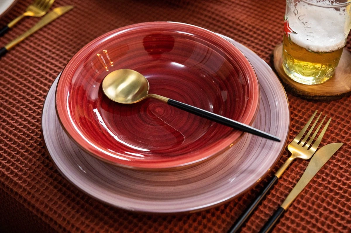 Tavola - Diepe Borden - Kleurrijk - Ø21cm - (6 Stuks) 2 Tavola - Diepe Borden - Kleurrijk - Ø21cm - (6 Stuks) - Afbeelding 2