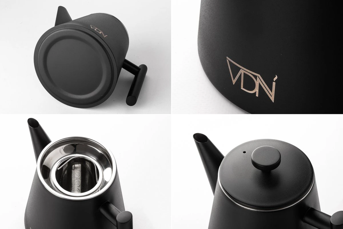 VDN RVS Theepot Dubbelwandig Met Filter - Zwarte Theekan 1 Liter - 902 12 VDN RVS Theepot Dubbelwandig Met Filter - Zwarte Theekan 1 Liter - 902 - Afbeelding 12