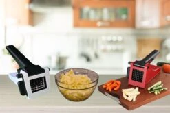 Merkloos Frietsnijder | Groentesnijder | Patatsnijder | Multifunctioneel | Met Handleiding | Sterke Messen | Wit -Kookgerei Koning Verkoop 1200x800 261