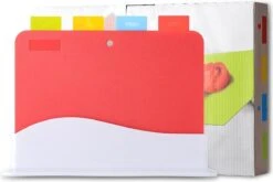 T&R Goods Snijplankenset Van 4 Stuks Met Houder - Kunststof Snijplanken Index - Cutting Board - Keuken