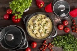 Smile 10-Delige Pannenset - Anti Aanbaklaag - Vaatwasser Bestendig - Zwart - MGK-17 17 Smile 10-Delige Pannenset - Anti Aanbaklaag - Vaatwasser Bestendig - Zwart - MGK-17 -Kookgerei Koning Verkoop 1200x800 393