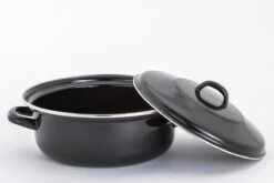 Lite-Body - Emaille - Magnus Braadpan 28cm/3,5l Met Deksel - Inductie - Zwart -Kookgerei Koning Verkoop 1200x800 399