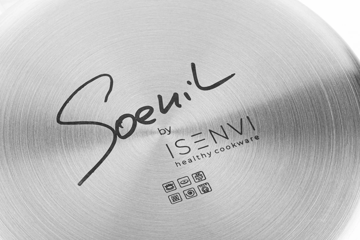 Soenil By ISENVI - Koekenpan Inductie - 24 CM - Keramische Pan - RVS Handgreep 7 Soenil By ISENVI - Koekenpan Inductie - 24 CM - Keramische Pan - RVS Handgreep - Afbeelding 7