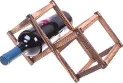 Merkloos Wijnrek 4 Flessen - Hout - Wijnflessenhouder - Wijnrek Hout - Inklapbaar - Houten Wijnrek - Wijnkast - Flessenrek - Wijnrekken - Wijnfleshouder -Kookgerei Koning Verkoop 1200x805 19