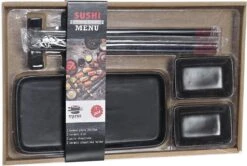 7-delige Sushi Serveer Set Aardewerk Voor 2 Personen Zwart - Sushi Servies -Kookgerei Koning Verkoop 1200x805 4