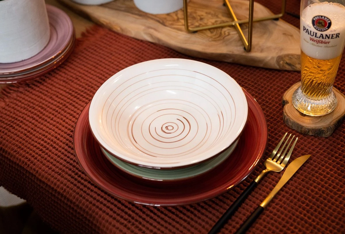 Tavola - Diepe Borden - Kleurrijk - Ø21cm - (6 Stuks) 3 Tavola - Diepe Borden - Kleurrijk - Ø21cm - (6 Stuks) - Afbeelding 3