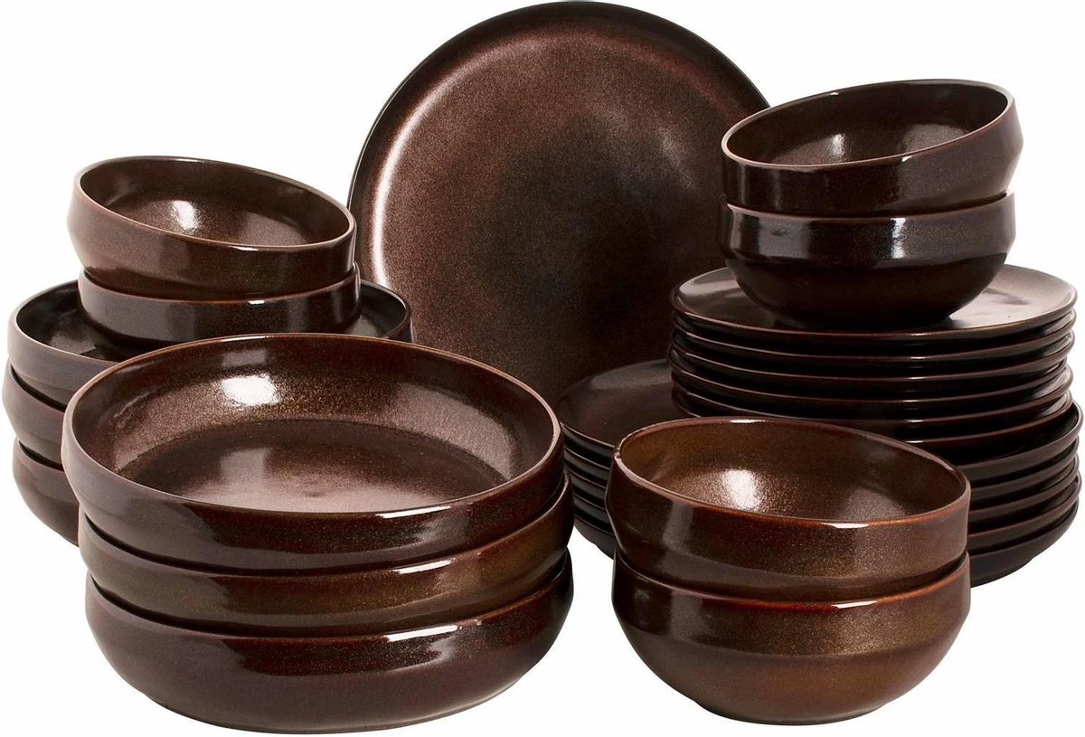 Palmer Serviesset Bama Copper Stoneware 6-persoons 24-delig Koper 1 Palmer Serviesset Bama Copper Stoneware 6-persoons 24-delig Koper