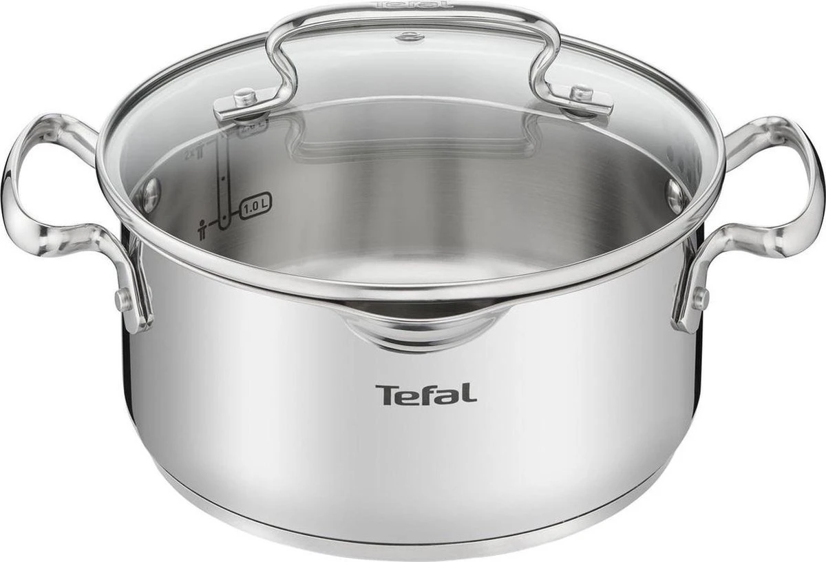 Tefal Duetto+ Pannenset -10 Delig- 5 Pannen - Kookpannenset - Zilver - Afdruipdeksels 6 Tefal Duetto+ Pannenset -10 Delig- 5 Pannen - Kookpannenset - Zilver - Afdruipdeksels - Afbeelding 6
