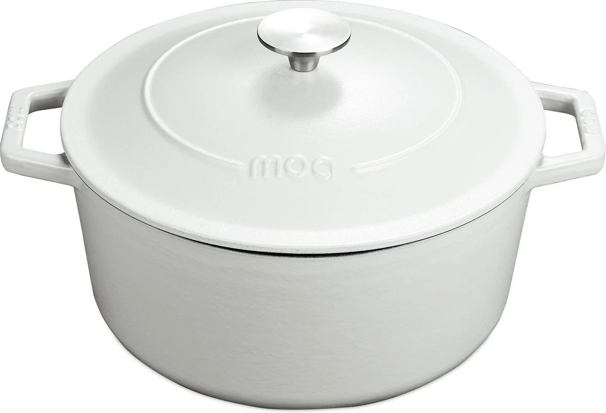 MOA Gietijzeren Braadpan - Inhoud 5,7 Liter - 26CM - Rond - Alle Warmtebronnen - Ook Voor Inductie - Gewicht 5,8 Kg - Wit - C26W 1 MOA Gietijzeren Braadpan - Inhoud 5,7 Liter - 26CM - Rond - Alle Warmtebronnen - Ook Voor Inductie - Gewicht 5,8 Kg - Wit - C26W