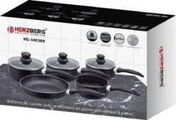 Herzberg HG-5003BK: 8 Pieces Marble Cookware Set - Black -Kookgerei Koning Verkoop 1200x819 17