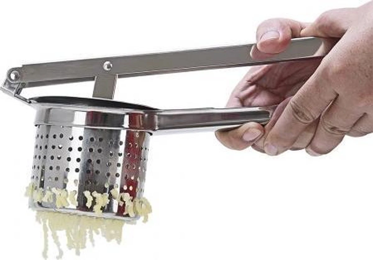 Merkloos Aardappelpers RVS 3 Merkloos Aardappelpers RVS - Afbeelding 3