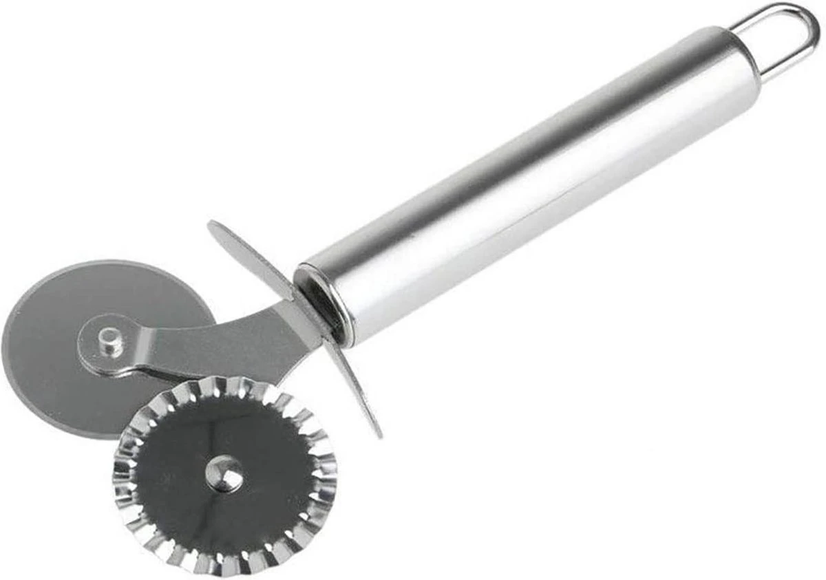 Deegwiel Dubbel RVS - Deegsnijder/Ravioli Snijder - Deegwieltje - Radeerwieltje - Radeermes - Pastawiel - Ravioli Snijder - Radeerwiel - Kartelwiel 1 Deegwiel Dubbel RVS - Deegsnijder/Ravioli Snijder - Deegwieltje - Radeerwieltje - Radeermes - Pastawiel - Ravioli Snijder - Radeerwiel - Kartelwiel