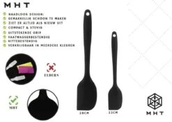 Spatel - Sillicone - 2 Stuks - Zwart - Groot En Klein - 28 En 22cm - Kunststof - Siliconen 10 Spatel - Sillicone - 2 Stuks - Zwart - Groot En Klein - 28 En 22cm - Kunststof - Siliconen -Kookgerei Koning Verkoop 1200x851 3