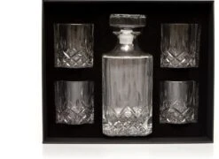 BrandY Whiskey Set In Luxe Geschenkdoos Met 1 Whiskey Karaf En 4 Whiskey Glazen