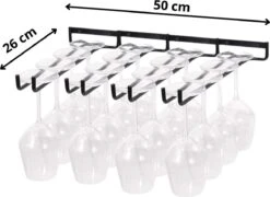 Wijnglazenhouder Voor Aan De Muur | Wijnglazen Rek | 16 Glazen | Ophangrek Wijnglazen | Ophangrek Glazen | Ophangrek | Wijnglas Rek | Wijnglas Houder | Zwart -Kookgerei Koning Verkoop 1200x876 8