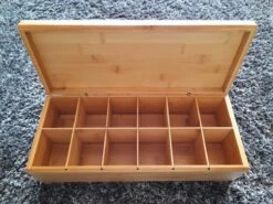 Theedoos Bamboe - Thee - 12 Vaks -Kookgerei Koning Verkoop 1200x900 421