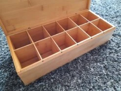 Theedoos Bamboe - Thee - 12 Vaks -Kookgerei Koning Verkoop 1200x900 423