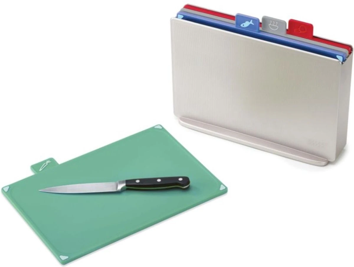 Joseph Joseph Index Snijplanken Groot - Polypropyleen/Kunststof - Set Van 4 Stuks - Zilver 11 Joseph Joseph Index Snijplanken Groot - Polypropyleen/Kunststof - Set Van 4 Stuks - Zilver - Afbeelding 11