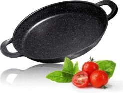 CUILINA Paella Pan 40 Cm– Duitse GREBLON Antiaanbaklaag Marmer Coating - Voor Inductie En Alle Warmtebronnen - Met Afneembare Siliconen Handvatten. -Kookgerei Koning Verkoop 1200x915 17