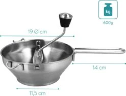 Navaris Roestvrijstalen Passeerzeef Met 3 Zeefinzetten - Roerzeef Voor Soepen, Jam, Smoothies, Babyvoeding En Sauzen - Passe-vite Met 3 Schijven 10 Navaris Roestvrijstalen Passeerzeef Met 3 Zeefinzetten - Roerzeef Voor Soepen, Jam, Smoothies, Babyvoeding En Sauzen - Passe-vite Met 3 Schijven -Kookgerei Koning Verkoop 1200x917 7