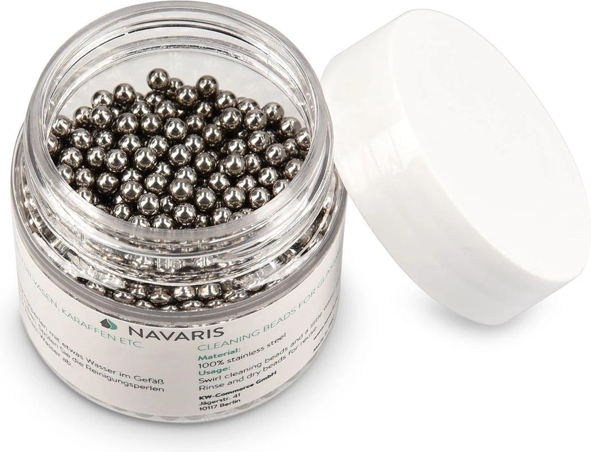 Navaris Schoonmaakparels Voor Glas - 1000 Stuks - Reinigingparels Voor Flessen En Karaffen - Roestvrijstalen Reinigingballetjes Voor Schoonmaken Glas 4 Navaris Schoonmaakparels Voor Glas - 1000 Stuks - Reinigingparels Voor Flessen En Karaffen - Roestvrijstalen Reinigingballetjes Voor Schoonmaken Glas - Afbeelding 4