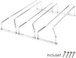 Merkloos Wijnglazen Houder - Zilver - 9 Glazen - Wijnglazenhouder - 3 Rijen - Wijnglazenhouder - Ophangrek Wijnglazen - Wijnrek - Ophangrek - Glazenrek - Wijn Glas Rek - Wijnglas Houder - Wijnglazenhouder - Wijnglazen Organizer - Glasophangrek - Wijnglas Rek -Kookgerei Koning Verkoop 1200x919 20