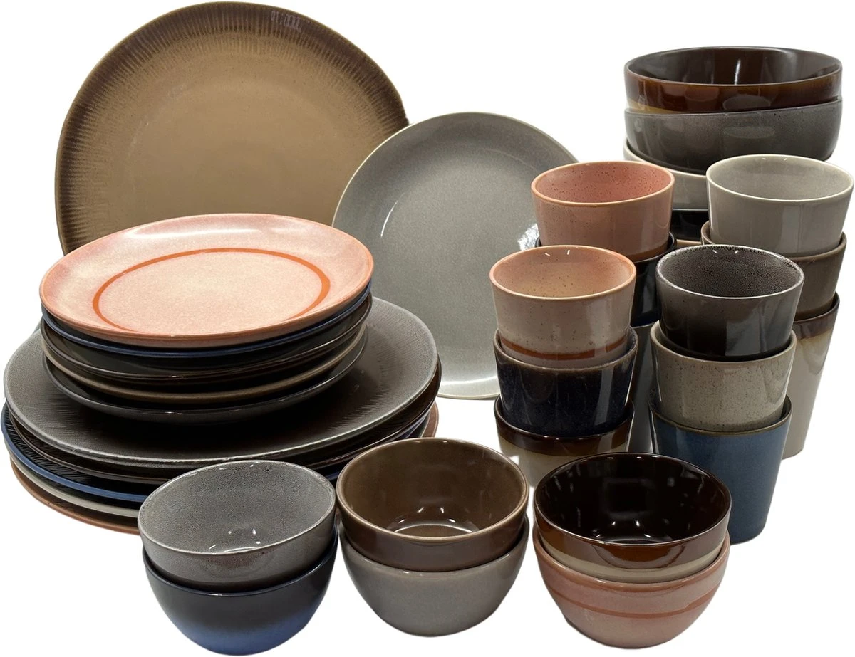 Serviesset 6 Persoons - 36 Delig - Kade 171 - Earth Syle - 6 Personen - Allen Uniek 1 Serviesset 6 Persoons - 36 Delig - Kade 171 - Earth Syle - 6 Personen - Allen Uniek