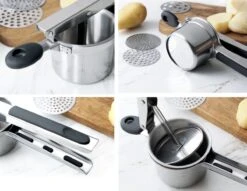 YUGN Aardappelpers Pureeknijper - Pureestamper - RVS - Inclusief 3 Verschillende Structuur Schijven - Cadeau Tip -Kookgerei Koning Verkoop 1200x929 6