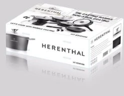 Herenthal Luxe Pannenset - 14-delig - Glazen Deksel - Inductie - Marmeren Coating - PFAS-vrij - Zwart - ES1014M 7 Herenthal Luxe Pannenset - 14-delig - Glazen Deksel - Inductie - Marmeren Coating - PFAS-vrij - Zwart - ES1014M -Kookgerei Koning Verkoop 1200x934 8