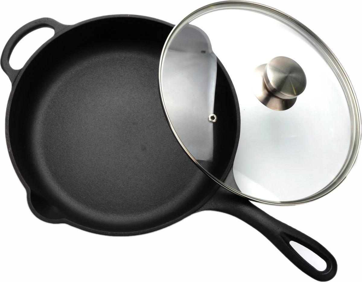 Belluci - Ø26cm - Koekenpan - Skillet + Deksel Geëmailleerde Gietijzeren Pan Voor BBQ En Inductie Incl. Accessoires - Hapjespan - Braadpan 2 Belluci - Ø26cm - Koekenpan - Skillet + Deksel Geëmailleerde Gietijzeren Pan Voor BBQ En Inductie Incl. Accessoires - Hapjespan - Braadpan - Afbeelding 2