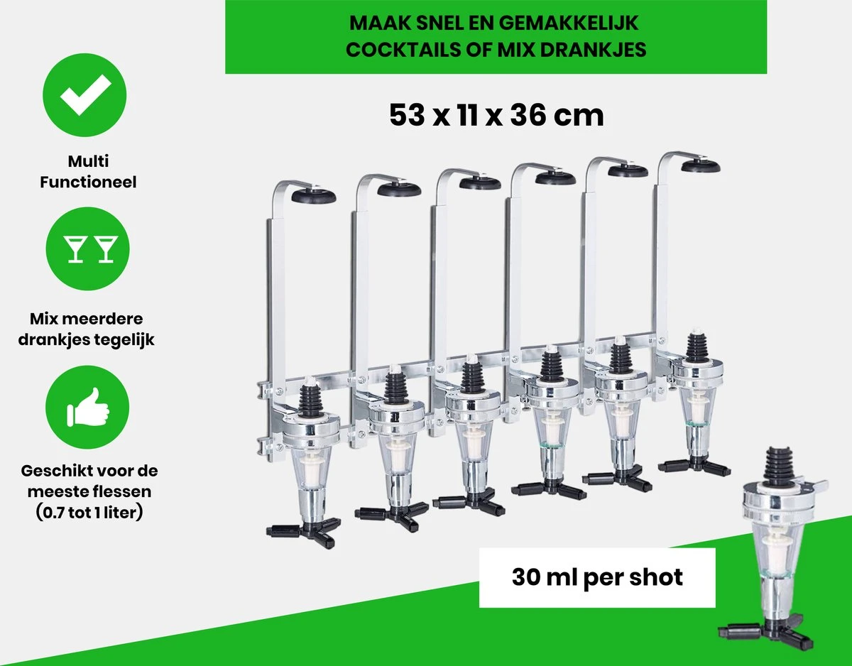 Drankdispenser Met Barmat - Mancave Decoratie - Bar Butler - Muurdispenser - 6 Flessen 2 Drankdispenser Met Barmat - Mancave Decoratie - Bar Butler - Muurdispenser - 6 Flessen - Afbeelding 2