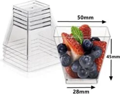 Merkloos Kleine Amuse Bakjes Voor Dessert/IJs/Fruit/Hapjes/Tapas/Toetje/Gebakje/Taartje - Herbruikbare Amusebakjes Van Kunststof - Afwasmachinebestendig - 70ML - Vierkant - 25 Stuks - Transparant Met Zilveren Glitter 5 Merkloos Kleine Amuse Bakjes Voor Dessert/IJs/Fruit/Hapjes/Tapas/Toetje/Gebakje/Taartje - Herbruikbare Amusebakjes Van Kunststof - Afwasmachinebestendig - 70ML - Vierkant - 25 Stuks - Transparant Met Zilveren Glitter -Kookgerei Koning Verkoop 1200x943 2