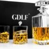GDLF® Kristal Vintage Whiskey Karaf Set In Een Luxe Geschenkdoos - Hoogwaardig Loodvrij Kristal - Decanteer Karaf - Made In Europe - 800 Ml - Whisky Karaf Met 2 Whiskey Glazen - Peaky Blinders - Kado Man - Cadeau Voor Man