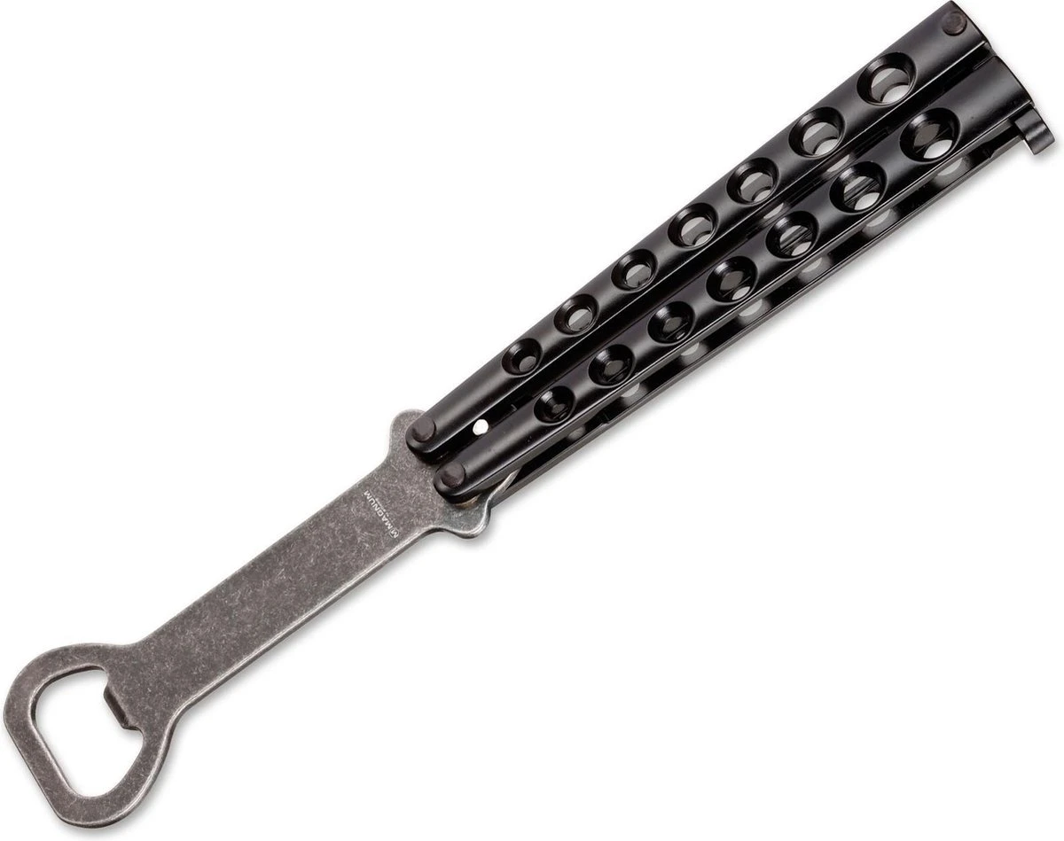 Boker Magnum Flesopener - Balisong - Zwart 3 Boker Magnum Flesopener - Balisong - Zwart - Afbeelding 3