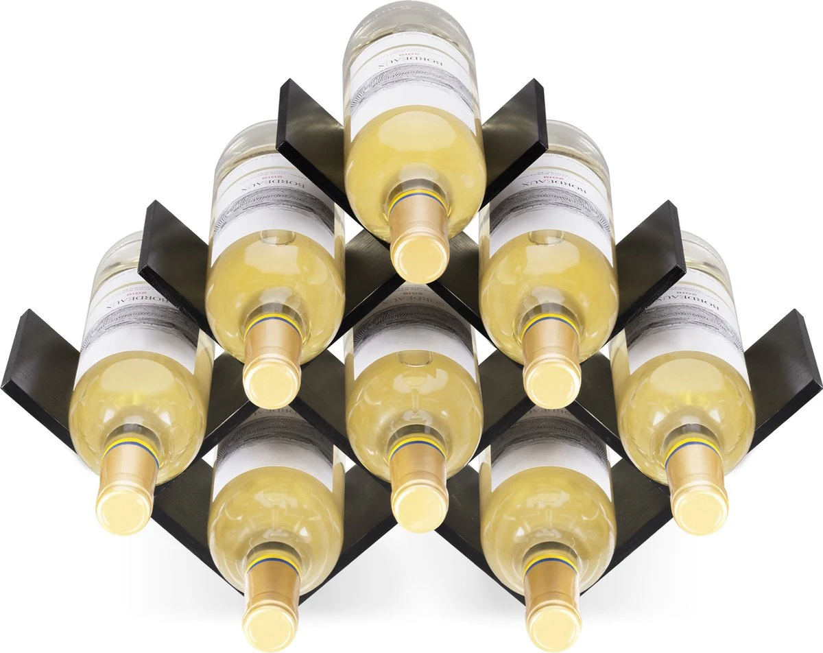 Navaris Bamboe Wijnrek 8 Sleuven - Houten Wijnstandaard Voor Het Organiseren En Bewaren Van Flessen - Zwart 5 Navaris Bamboe Wijnrek 8 Sleuven - Houten Wijnstandaard Voor Het Organiseren En Bewaren Van Flessen - Zwart - Afbeelding 5