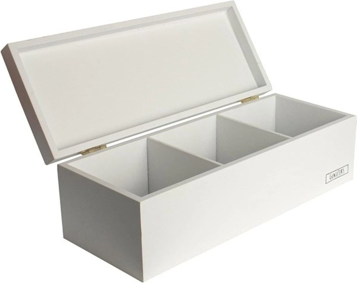 Merkloos Witte Houten Theedoos 9-vaks 23 Cm - Theedozen/theekisten Van Hout 23 Cm 2 Merkloos Witte Houten Theedoos 9-vaks 23 Cm - Theedozen/theekisten Van Hout 23 Cm - Afbeelding 2