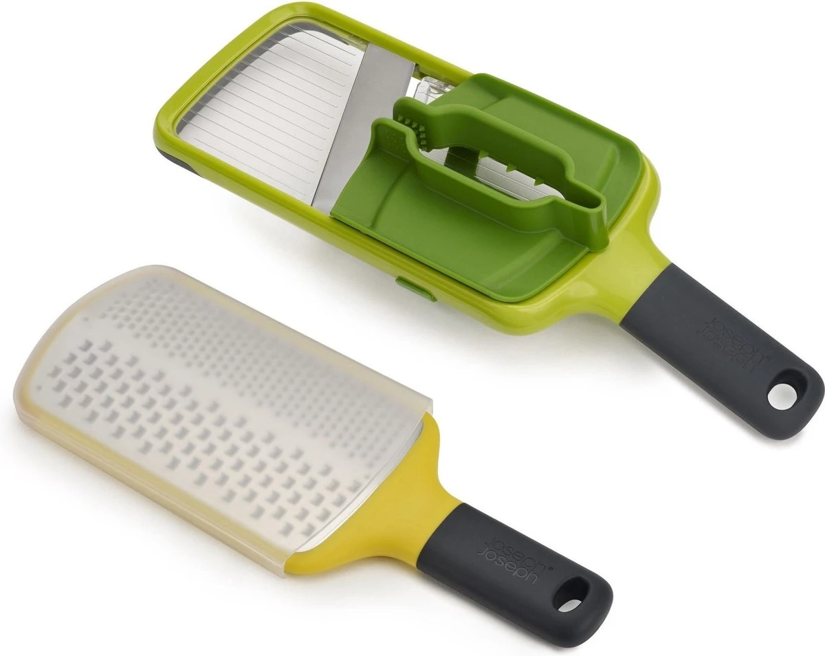 Mandoline En Rasp Set, Geel/Groen, RVS - Joseph Joseph | Go-to 1 Mandoline En Rasp Set, Geel/Groen, RVS - Joseph Joseph | Go-to