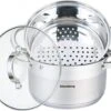 Stoompan 3.1 L - Rijst- En Groentestomer 3-Delig - Ø 20 Cm - Roestvrijstaal Met Glasdeksel - FIRENZE