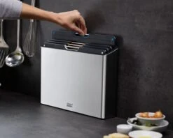 Joseph Joseph JosephJoseph - Folio - Steel - Snijplank - In Houder - Groot - Set Van 5 Stuks - Zilver -Kookgerei Koning Verkoop 1200x964 12