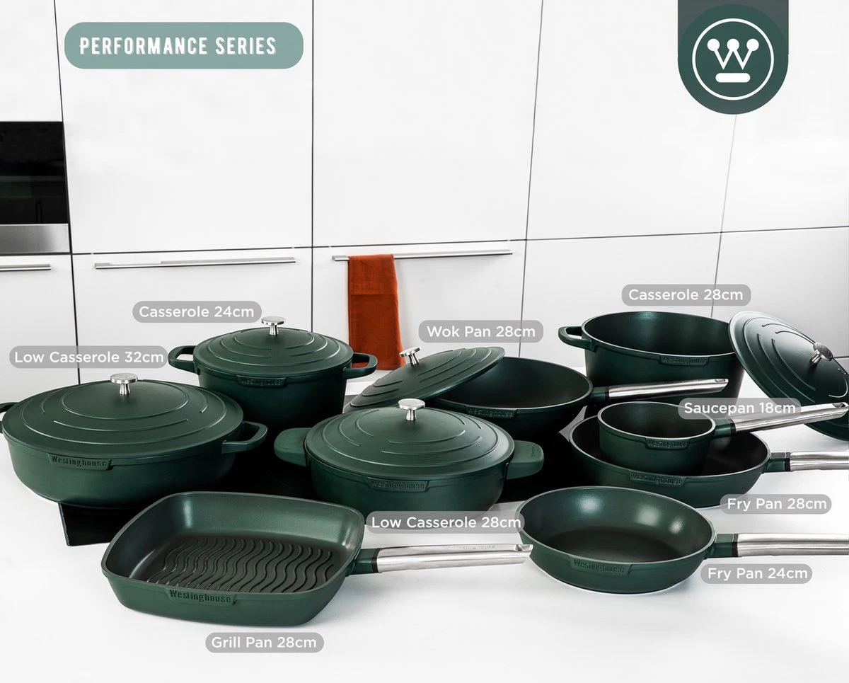Westinghouse Performance Series - Koekenpan Inductie 28cm - Groen - Geschikt Voor Alle Warmtebronnen Inclusief Inductie En Ovenbestendig 5 Westinghouse Performance Series - Koekenpan Inductie 28cm - Groen - Geschikt Voor Alle Warmtebronnen Inclusief Inductie En Ovenbestendig - Afbeelding 5