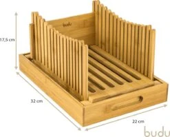Budu Broodsnijder Bamboe – Broodsnijder Hulpmiddel - Broodplank Hout – Broodsnijplank Met Opvangbak - Bamboe - 30x20cm -Kookgerei Koning Verkoop 1200x967 2