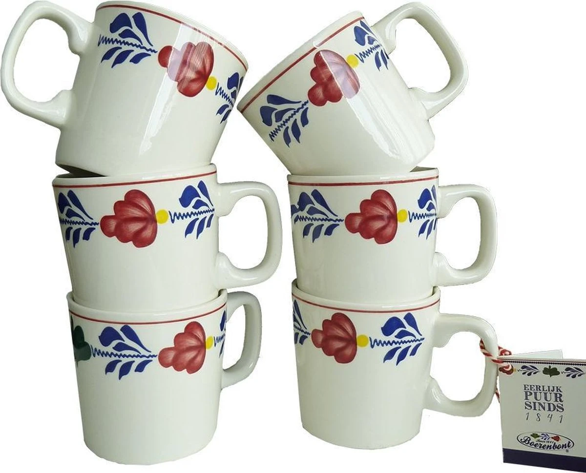 Boerenbont Mok "ROELAND" - 6 Stuks - 1 Boerenbont Mok "ROELAND" - 6 Stuks -