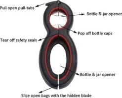 LOUZIR 6 In 1 Blikopener- Flesopener- Potopener- Deksel Opener- Gereedschap Om Doppen Van Flessen En Potten Te Verwijderen -Kookgerei Koning Verkoop 1200x969 9