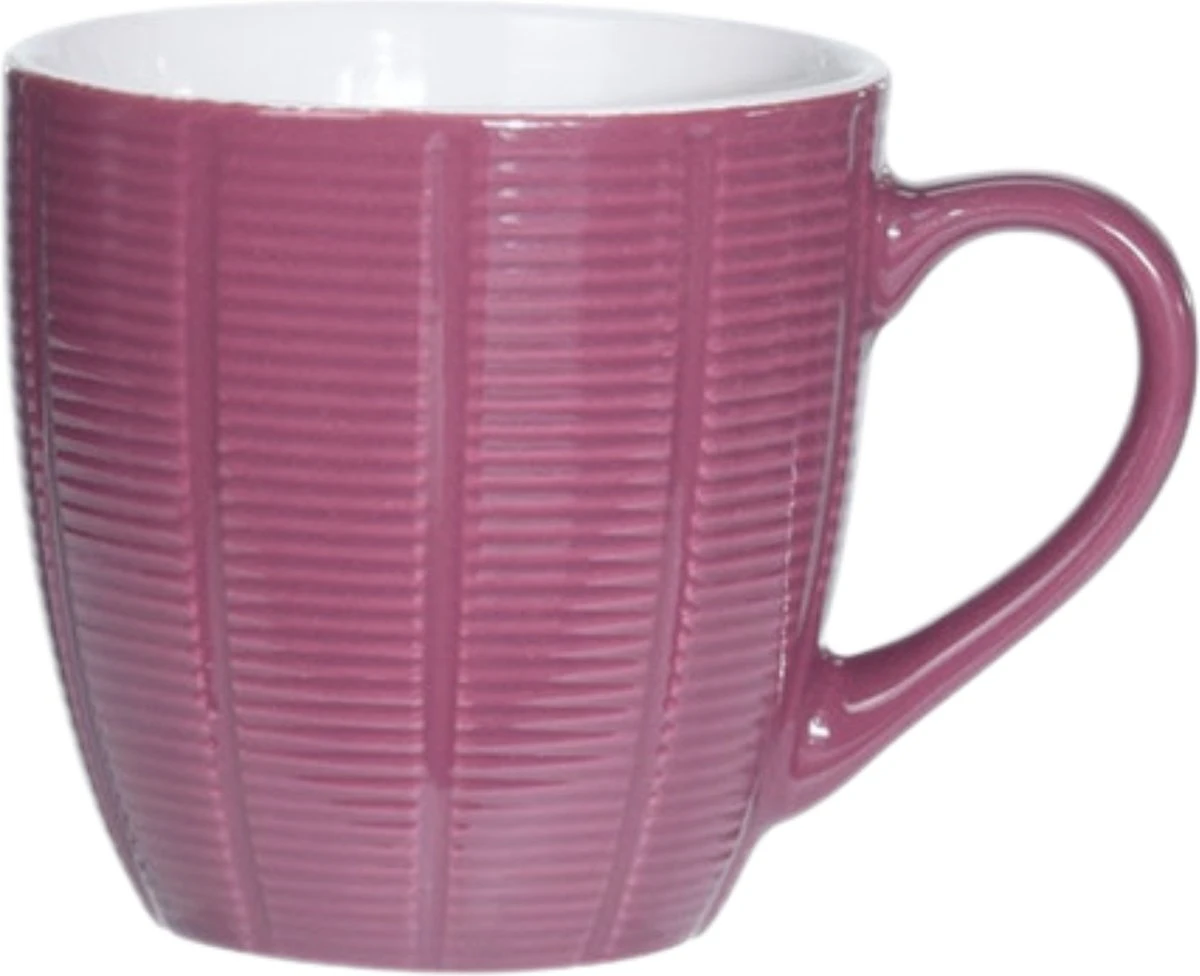 Orange85 Koffiekopjes Gekleurd - Set Van 6 - Koffiemokken - Streep - 200 Ml - Reliëf - Aardewerk - Met Oor - Theemokken 8 Orange85 Koffiekopjes Gekleurd - Set Van 6 - Koffiemokken - Streep - 200 Ml - Reliëf - Aardewerk - Met Oor - Theemokken - Afbeelding 8