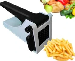 Merkloos Frietsnijder | Groentesnijder | Patatsnijder | Multifunctioneel | Met Handleiding | Sterke Messen | Wit