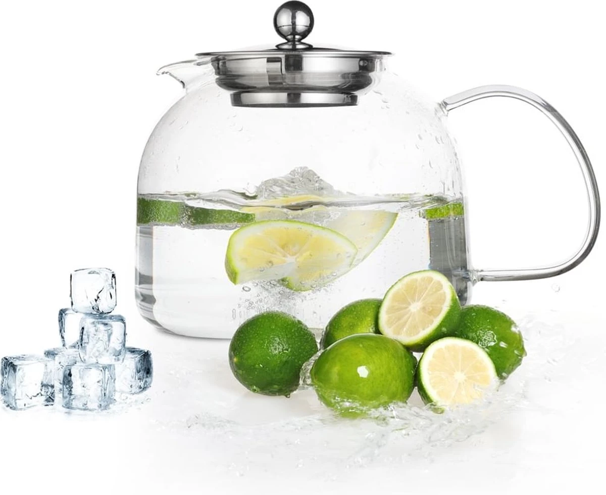 Monzana Theepot Glas - Met Theepotverwarmer – Voor 1,5 Liter RVS Zeef 7 Monzana Theepot Glas - Met Theepotverwarmer – Voor 1,5 Liter RVS Zeef - Afbeelding 7