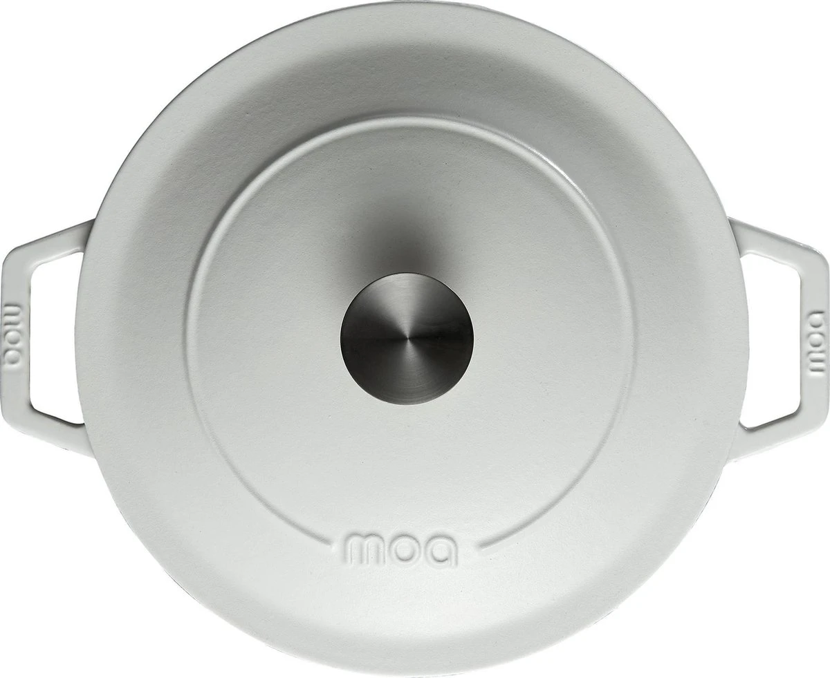 MOA Gietijzeren Braadpan - Inhoud 5,7 Liter - 26CM - Rond - Alle Warmtebronnen - Ook Voor Inductie - Gewicht 5,8 Kg - Wit - C26W 3 MOA Gietijzeren Braadpan - Inhoud 5,7 Liter - 26CM - Rond - Alle Warmtebronnen - Ook Voor Inductie - Gewicht 5,8 Kg - Wit - C26W - Afbeelding 3