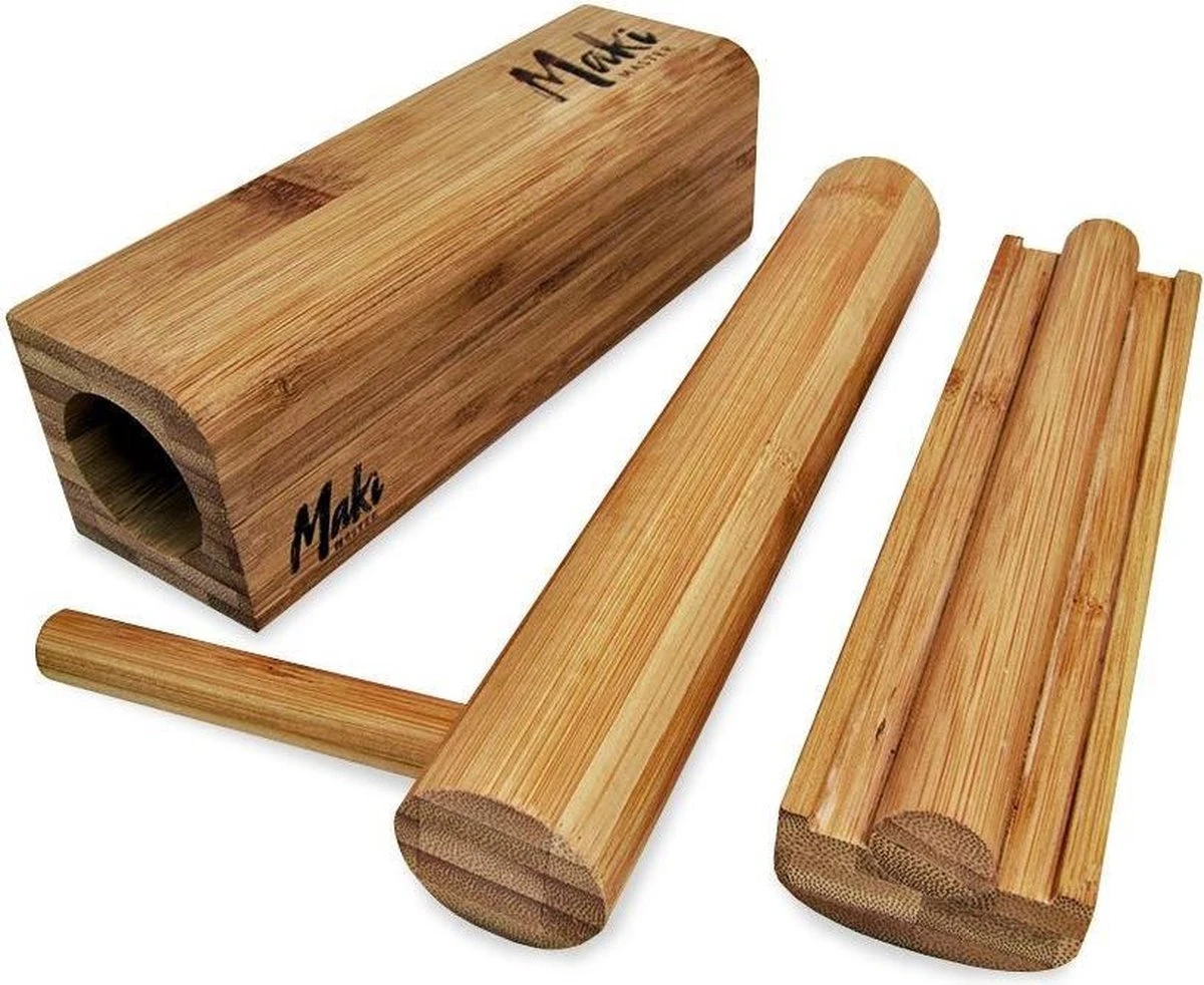 MikaMax Sushi Maker - Sushi Set - Sushi Bazooka - Sushi Machine - Bamboe 2 MikaMax Sushi Maker - Sushi Set - Sushi Bazooka - Sushi Machine - Bamboe - Afbeelding 2