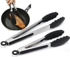 Merkloos BBQ Siliconen Tang - Vleestang - Serveertang - Keukentang - Salade Tang – Barbecuetang – Zwart 21cm - Bbq Tang - Vleestang -Kookgerei Koning Verkoop 1200x985 12